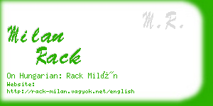 milan rack business card